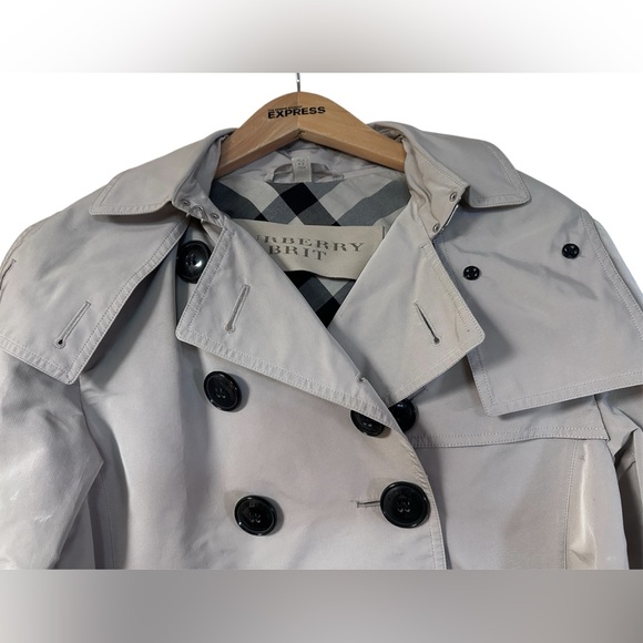 Burberry Knightsdale Double-Breasted Trench Coat Rain Jacket - Size 4 - Picture 3 of 14